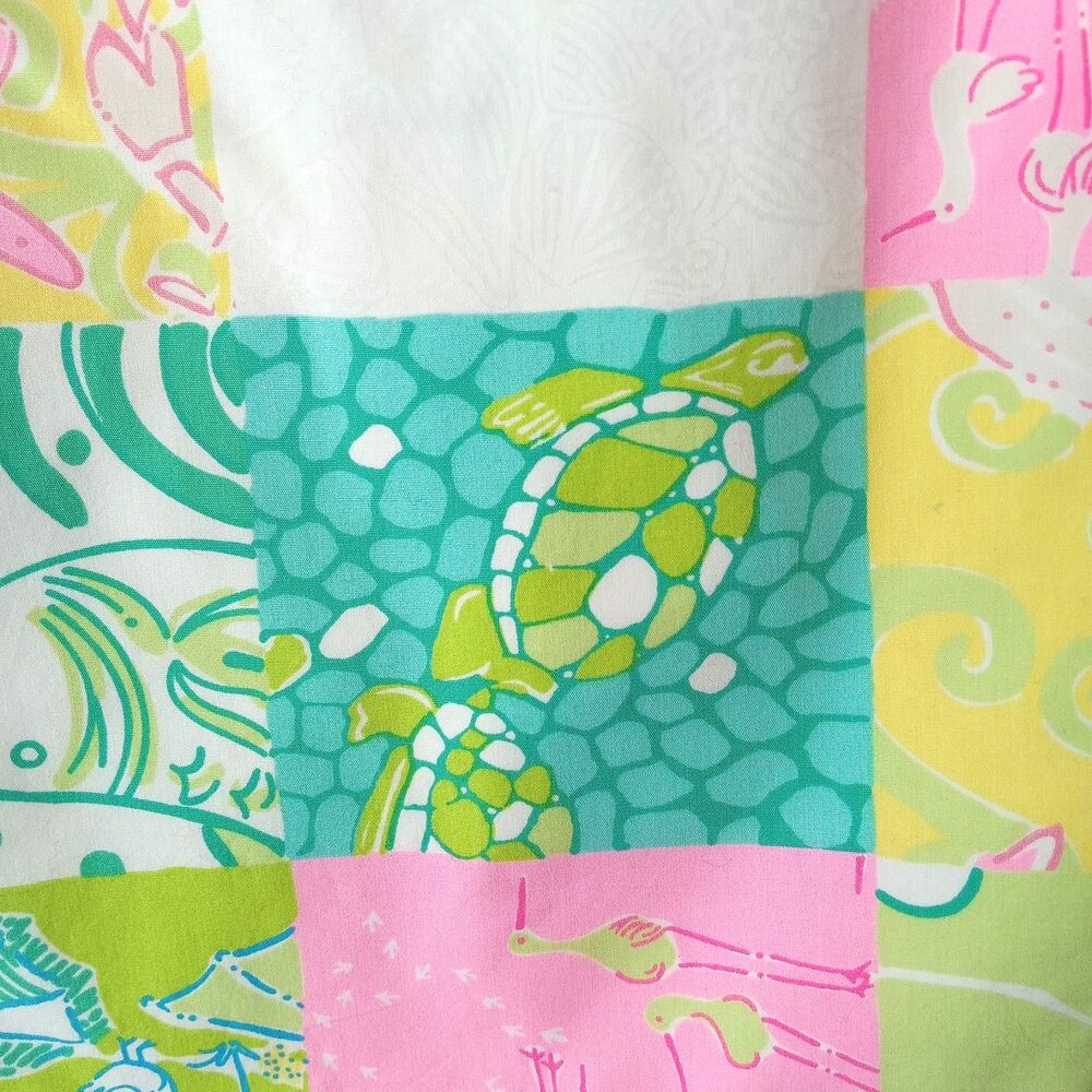 Lilly Pulitzer Size 10 Skirt Colorful Patchwork Preppy Pink Green - Picture 6 of 6
